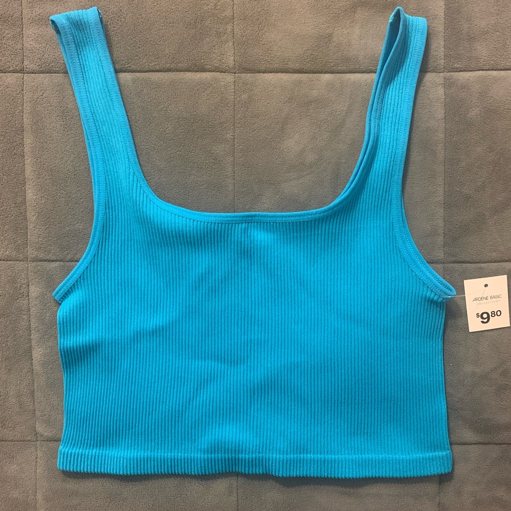 Blue Cropped Tank Top
